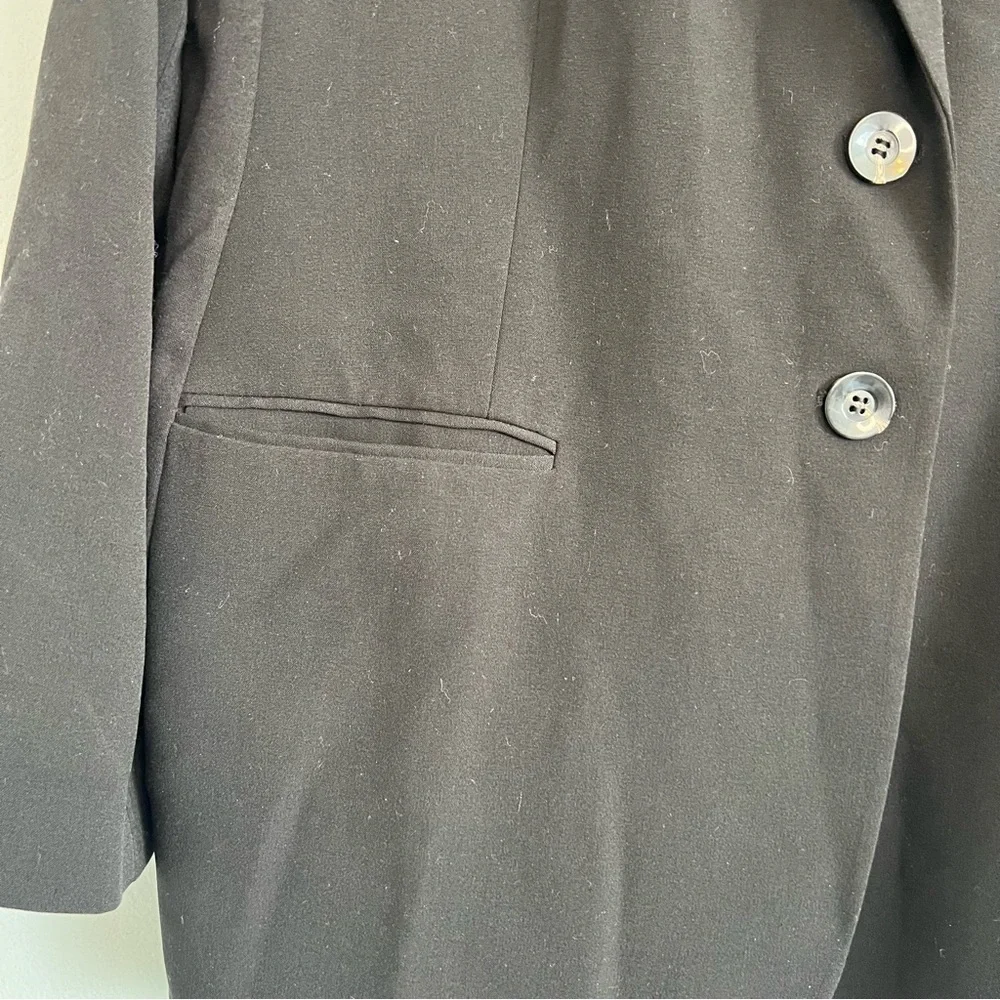 Chico's Womens Two Button Black Blazer Sz L Leopard Print Lined Office Career